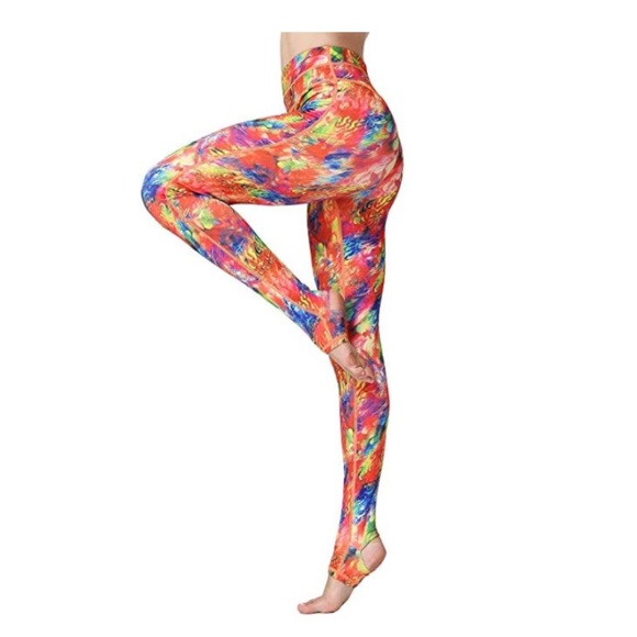 multi colored yoga pants